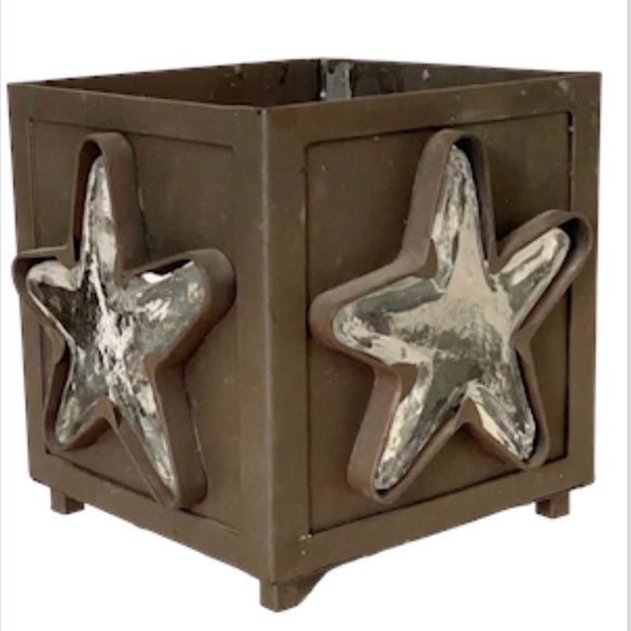 Cool funky metal and glass Star candle holder for Yankee candle jars! - Picture 1 of 5
